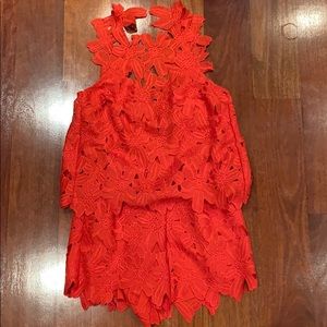 Red Flower romper